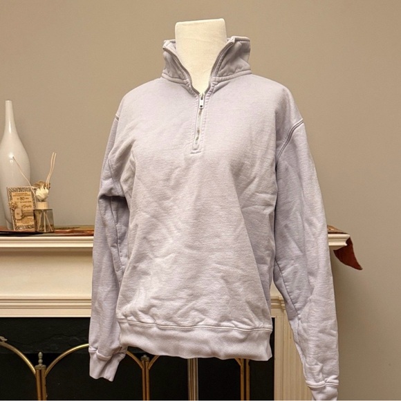 0162 - Brandy Melville Lavender Quarter-Zip Sweatshirt - Picture 4 of 8